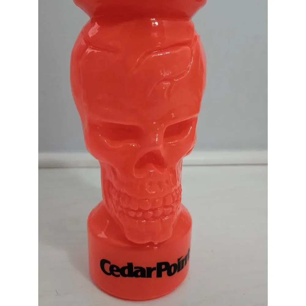 Cedar‎ Point Halloweekends Orange Skull Plastic Cup - NO Straw